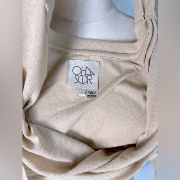 Chaser Tan Beige Oversized Lightweight Long sleeved Crewneck Shirt NWT Size Sm - Picture 5 of 9